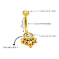 Piercing ombligo navel 10 mm titanio ASTM F136 Zirconia dorado 14G - Miniatura 3