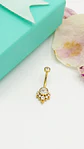 Piercing ombligo navel 10 mm titanio ASTM F136 Zirconia dorado 14G - Miniatura 9