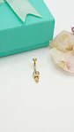 Piercing ombligo navel 10 mm 14G titanio ASTM F136 espiga dorada - Miniatura 2
