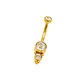 Piercing ombligo navel 10 mm 14G titanio ASTM F136 espiga dorada - Miniatura 1