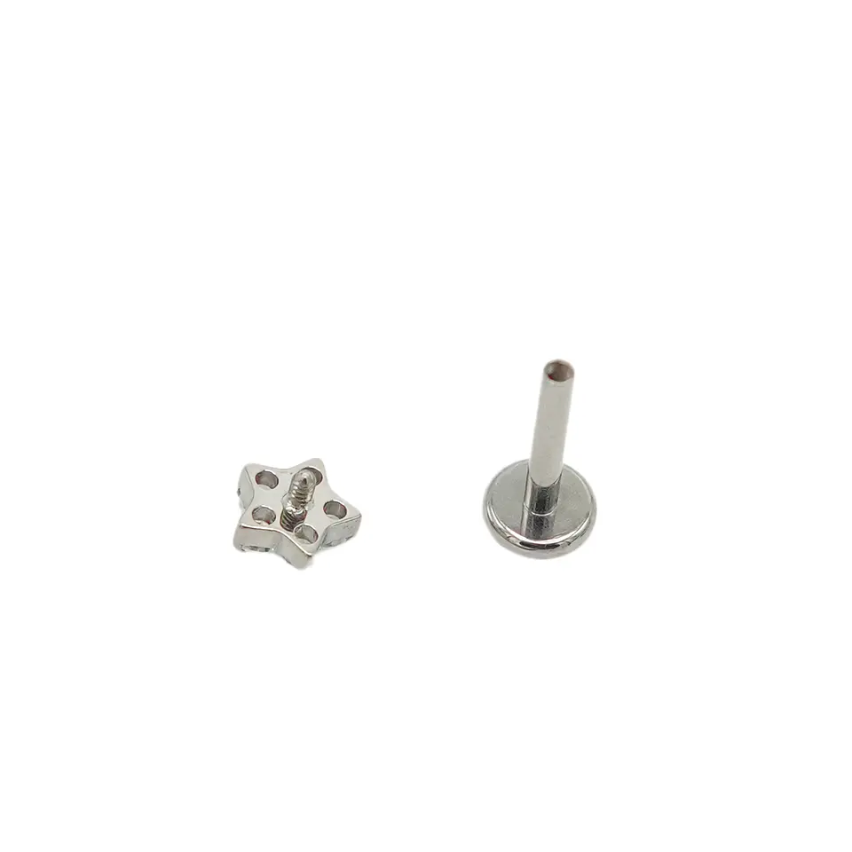 Aros flor titanio zirconia ASTM F136 plateados 6