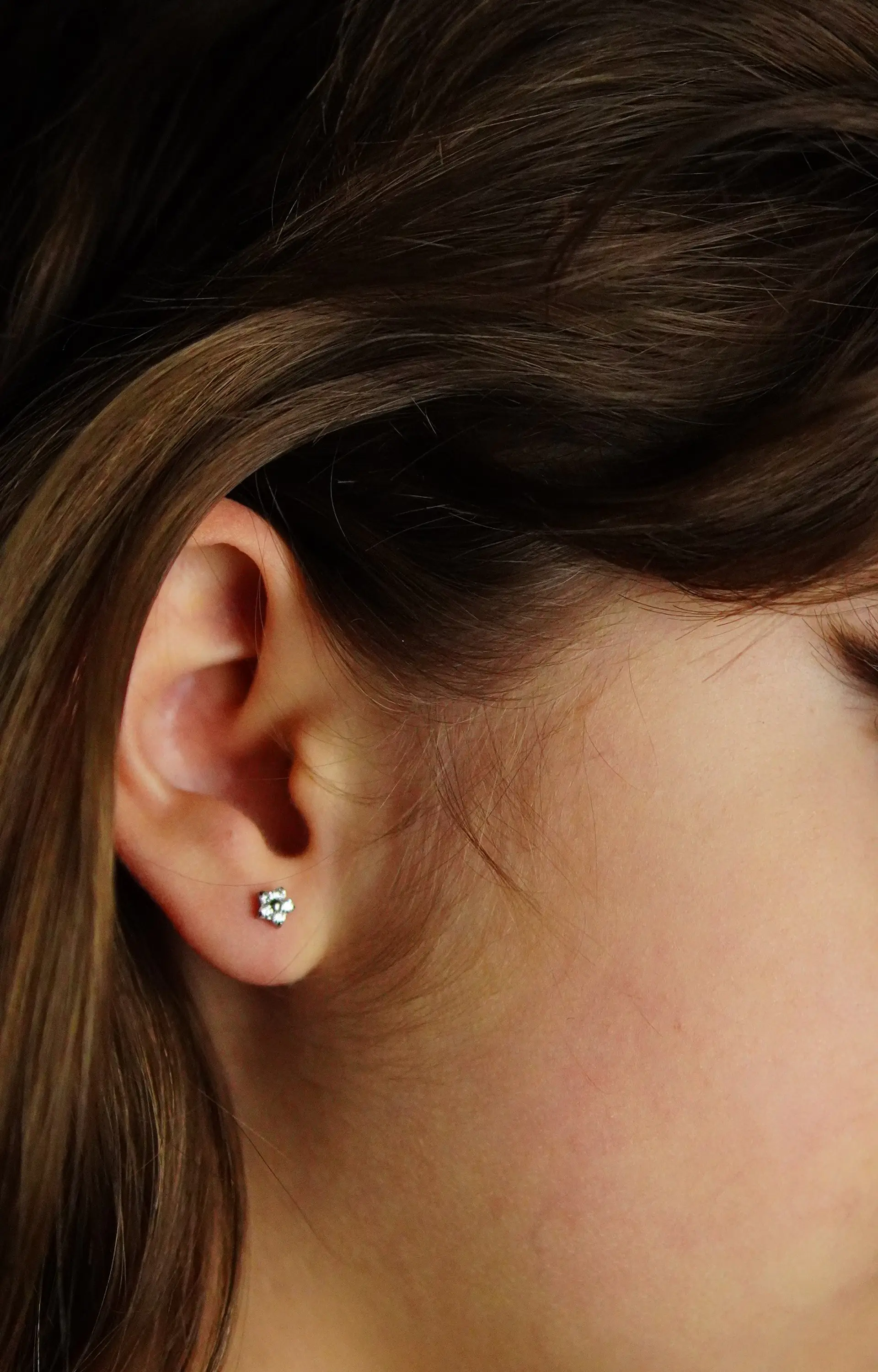 Aros flor titanio zirconia ASTM F136 plateados 8