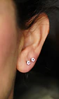 Aros flor titanio zirconia ASTM F136 plateados - Miniatura 5
