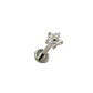 Piercing punto de luz flor titanio ASTM F136 plateado - Miniatura 1