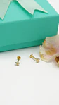 Aros flor titanio zirconia ASTM F136 G26 dorados - Miniatura 5