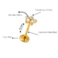Piercing labret punto de luz flor titanio ASTM F136 Dorado - Miniatura 3