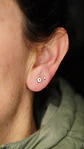 Piercing labret punto de luz flor titanio ASTM F136 Dorado - Miniatura 8