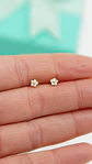 Piercing labret punto de luz flor titanio ASTM F136 Dorado - Miniatura 6