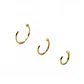 Pack de tres aros piercing abierto nostril titanio ASTM F136 dorados - Miniatura 1