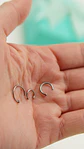 Pack de tres aros piercing abierto nostril titanio ASTM F136 plateados - Miniatura 7