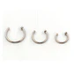 Pack de tres aros piercing abierto nostril titanio ASTM F136 plateados - Miniatura 8