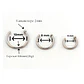Pack de tres aros piercing abierto nostril titanio ASTM F136 plateados - Miniatura 3