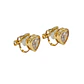 Aros Sin Perforacion corazon punto de luz bañado En Oro 18k - Miniatura 9