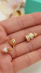 Aros Sin Perforacion corazon punto de luz bañado En Oro 18k - Miniatura 6