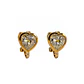 Aros Sin Perforacion corazon punto de luz bañado En Oro 18k - Miniatura 1