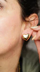 Aros Sin Perforacion corazon chunky bañado En Oro - Miniatura 6