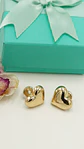 Aros Sin Perforacion corazon chunky bañado En Oro - Miniatura 2
