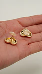 Aros Sin Perforacion corazon chunky bañado En Oro - Miniatura 7