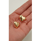 Aros Sin Perforacion corazon chunky bañado En Oro 8