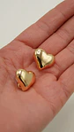 Aros Sin Perforacion corazon chunky bañado En Oro - Miniatura 8