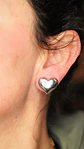 Aros Sin Perforacion corazon chunky bañado En plata - Miniatura 3