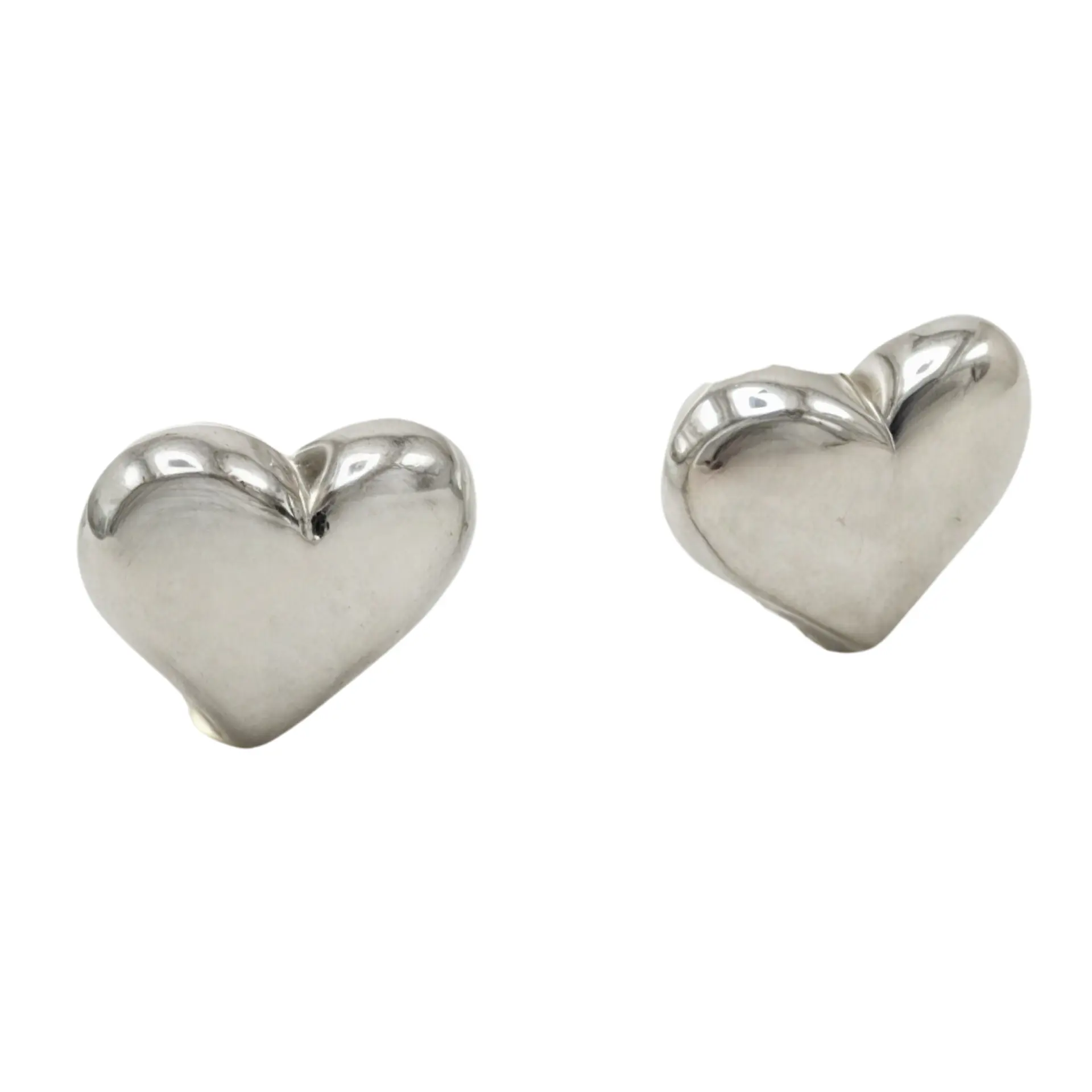 Aros Sin Perforacion corazon chunky bañado En plata 6