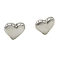 Aros Sin Perforacion corazon chunky bañado En plata - Miniatura 6
