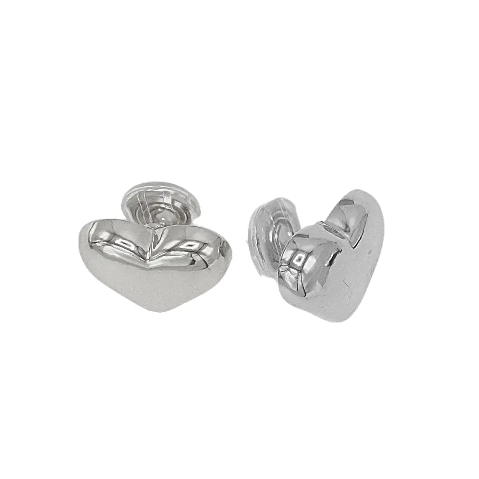 Aros Sin Perforacion corazon chunky bañado En plata 10