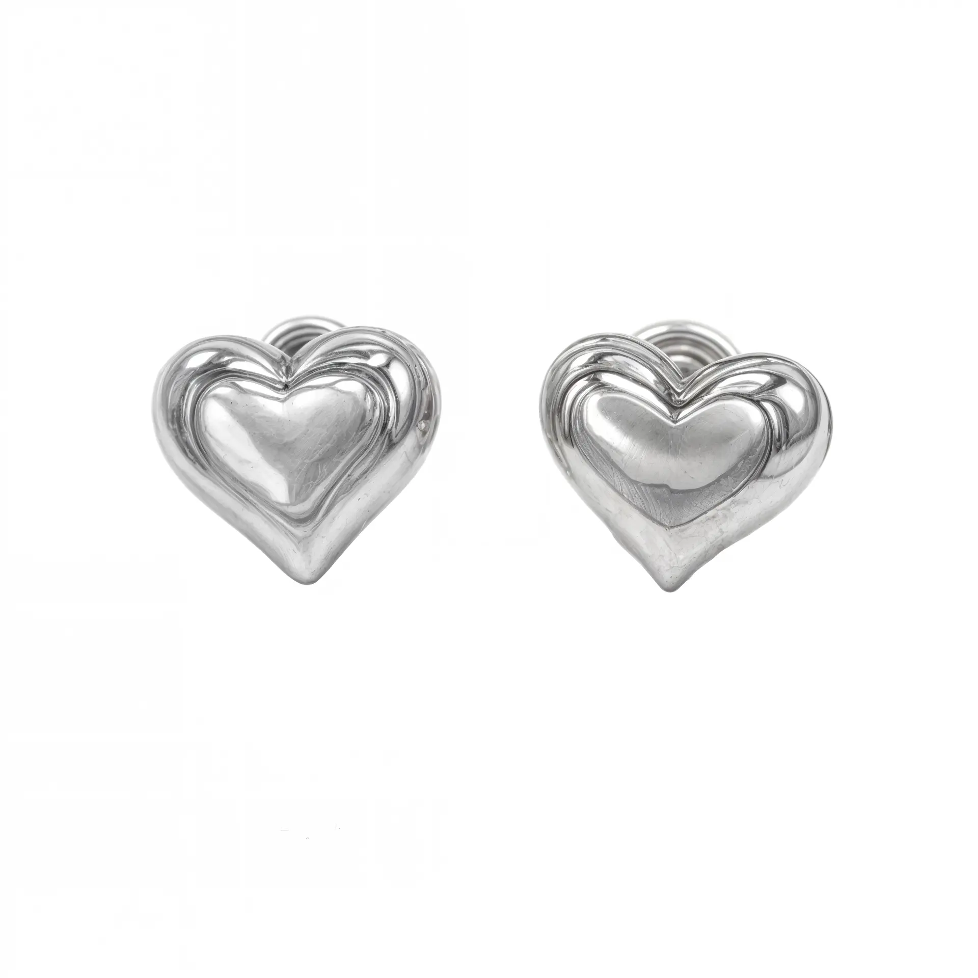 Aros Sin Perforacion corazon chunky bañado En plata 1