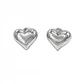 Aros Sin Perforacion corazon chunky bañado En plata - Miniatura 1