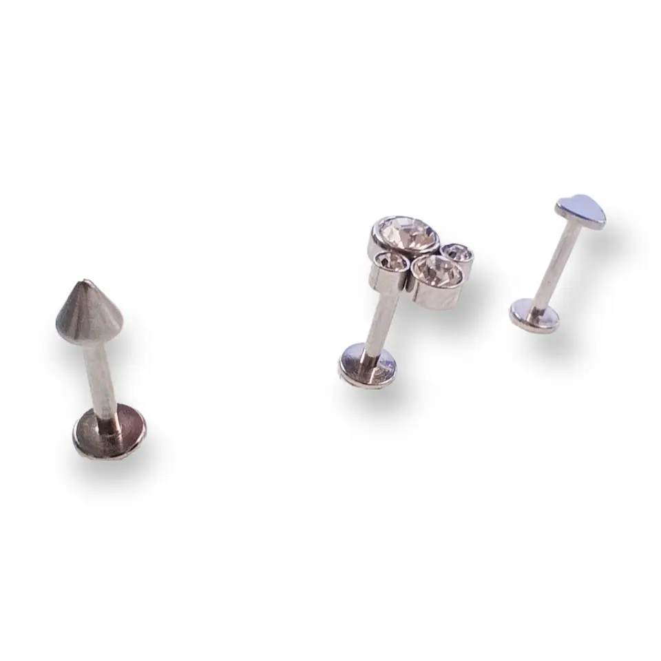 Set de Piercing Conquista Labret push pin acero quirurgico 1