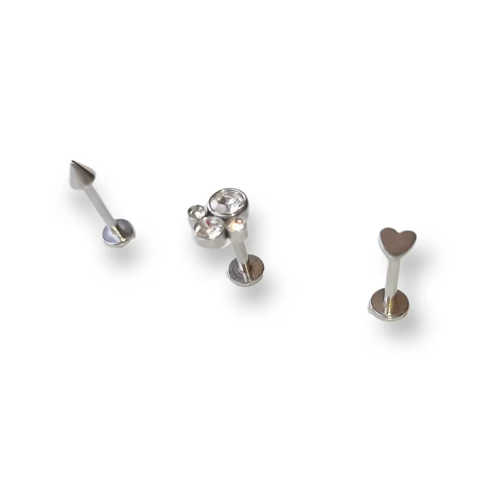 Set de Piercing Conquista Labret push pin acero quirurgico 6