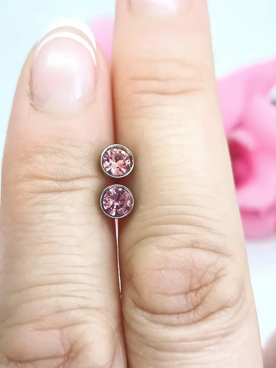 Aros Pequeños Puntos De Luz Acero Quirúrgico Colores 5mm 22