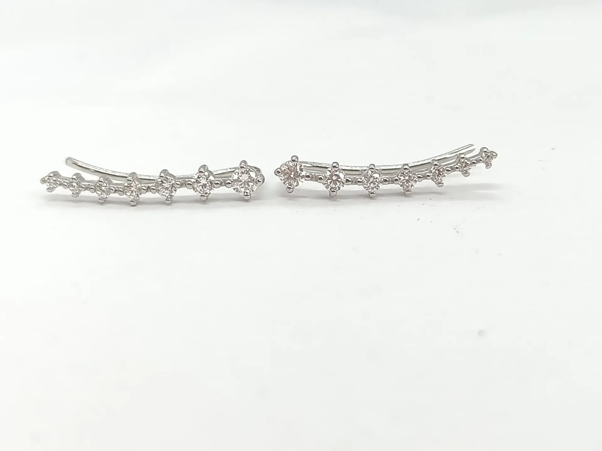 Modernos Aros Earcuff Zirconias Pendientes Plata Trepadores 4