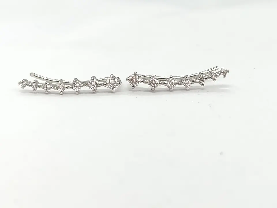 Modernos Aros Earcuff Zirconias Pendientes Plata Trepadores 4