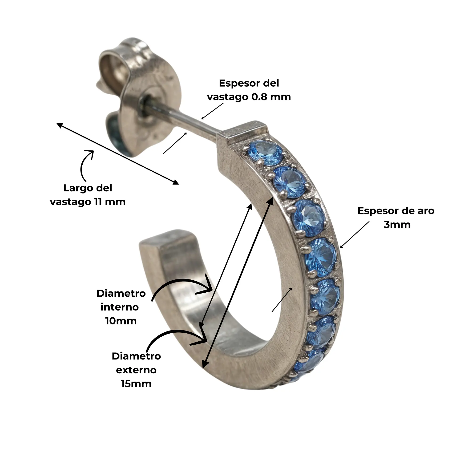 Aros zirconias azules 10mm Titanio Astm F136   4