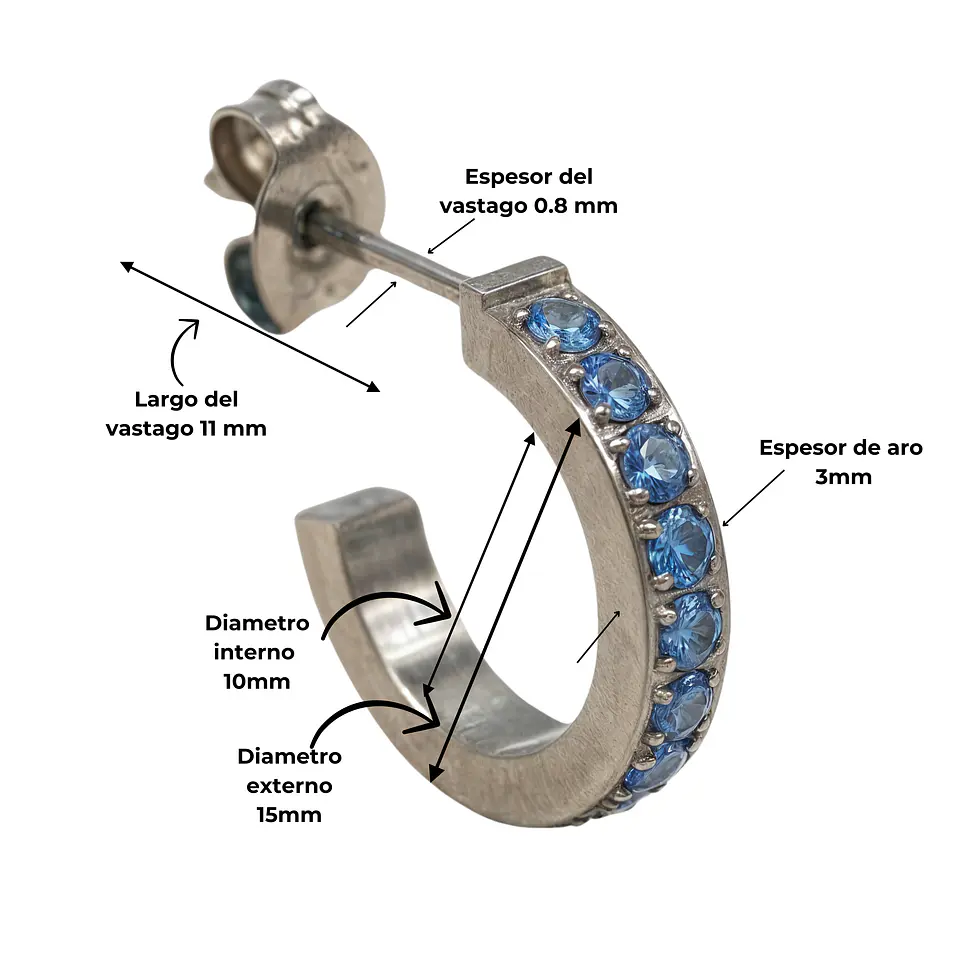 Aros zirconias azules 10mm Titanio Astm F136   4