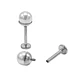 Aros perlas de seguridad plateadas titanio ASTM F136  - Miniatura 4