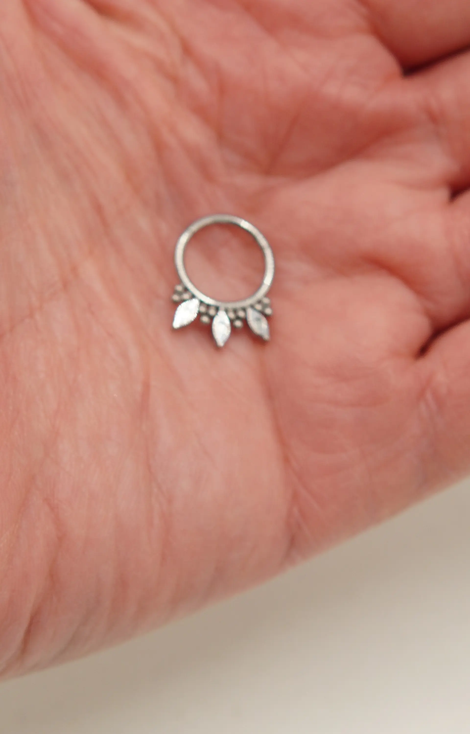 Piercing septum clicker 10mm 16g puntas zirconia titanio astm F136 8