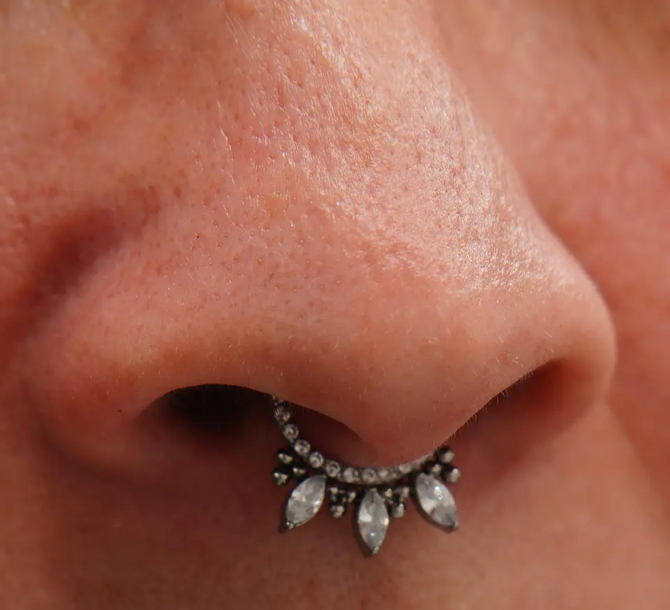 Piercing septum clicker 10mm 16g puntas zirconia titanio astm F136 9