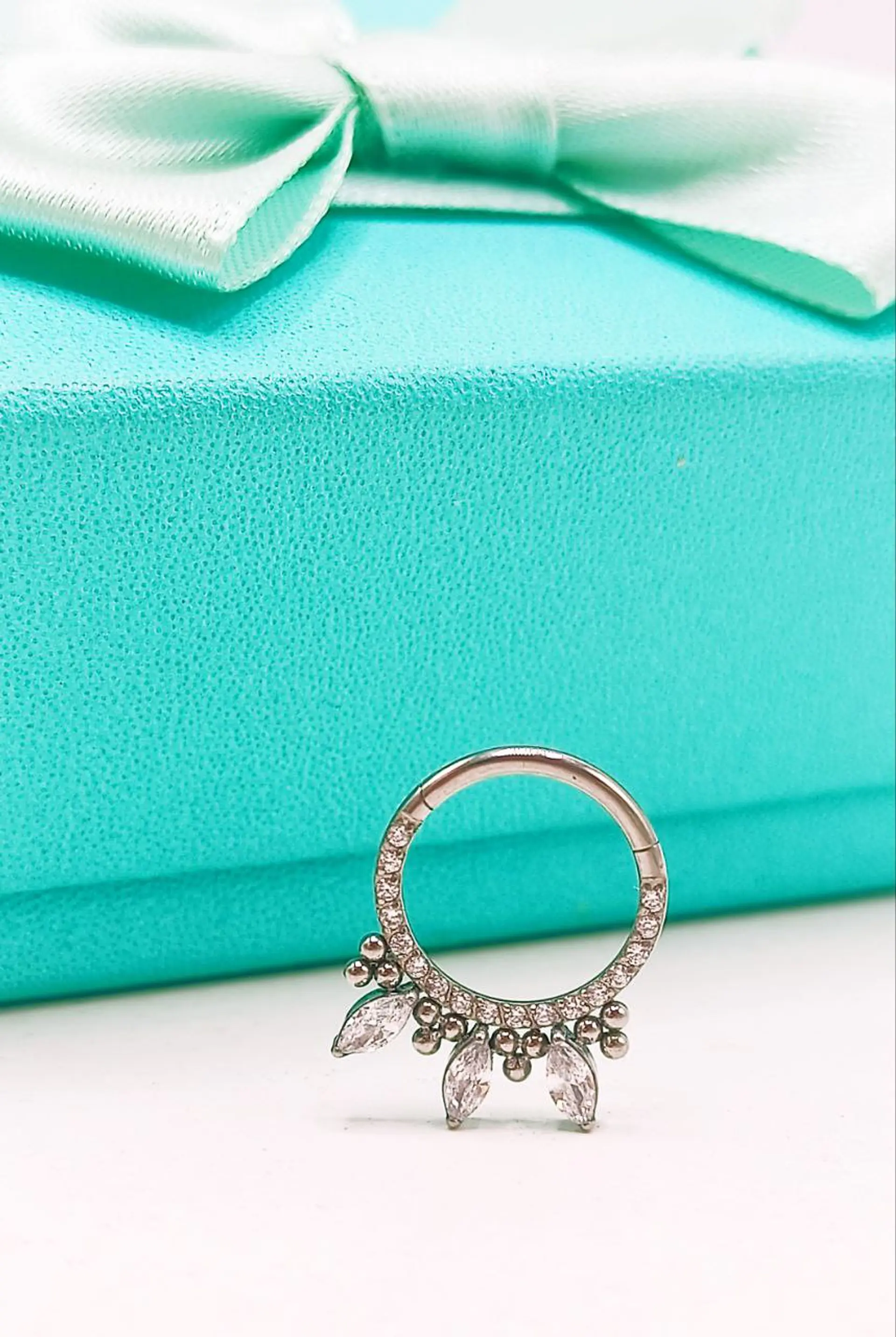 Piercing septum clicker 10mm 16g puntas zirconia titanio astm F136 2
