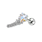 Aro Piercing Helix Flat Lóbulo estrella aurora boreal unidad - Miniatura 1