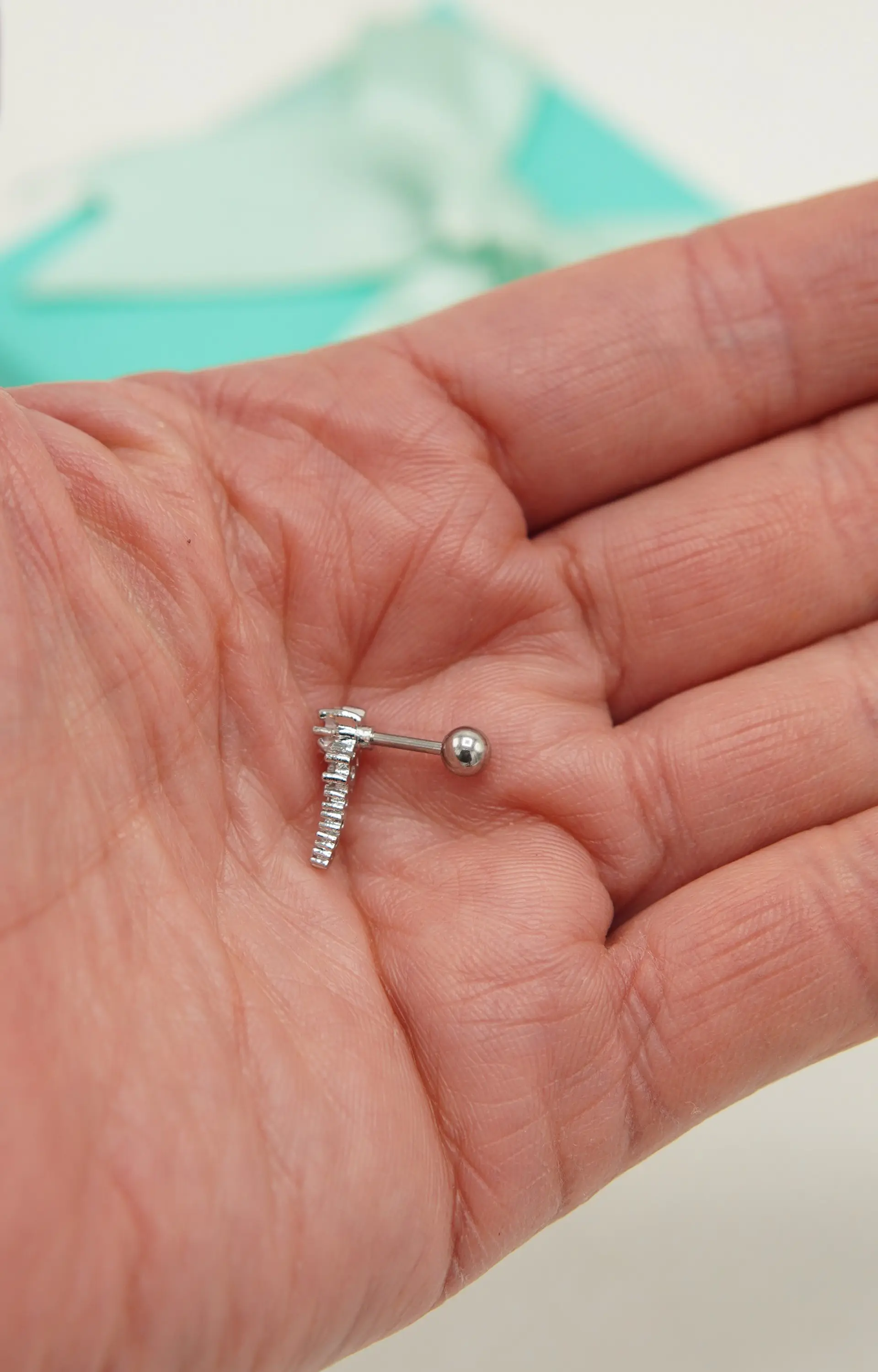 Aro Piercing Helix Flat Lóbulo estrella aurora boreal unidad 7