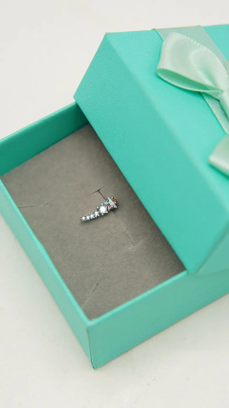 Aro Piercing Helix Flat Lóbulo estrella aurora boreal unidad 2