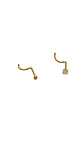 Pack de 2 piercing tipo S nostril titanio ASTM F136 chapado en oro 18k - Miniatura 5