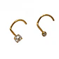 Pack de 2 piercing tipo S nostril titanio ASTM F136 chapado en oro 18k - Miniatura 1