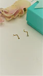Pack de 2 piercing tipo S nostril titanio ASTM F136 chapado en oro 18k - Miniatura 2