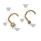 Pack de 2 piercing tipo S nostril titanio ASTM F136 chapado en oro 18k - Miniatura 4