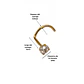Piercing tipo S nostril 3mm titanio ASTM F136 chapado en oro 18k - Miniatura 7