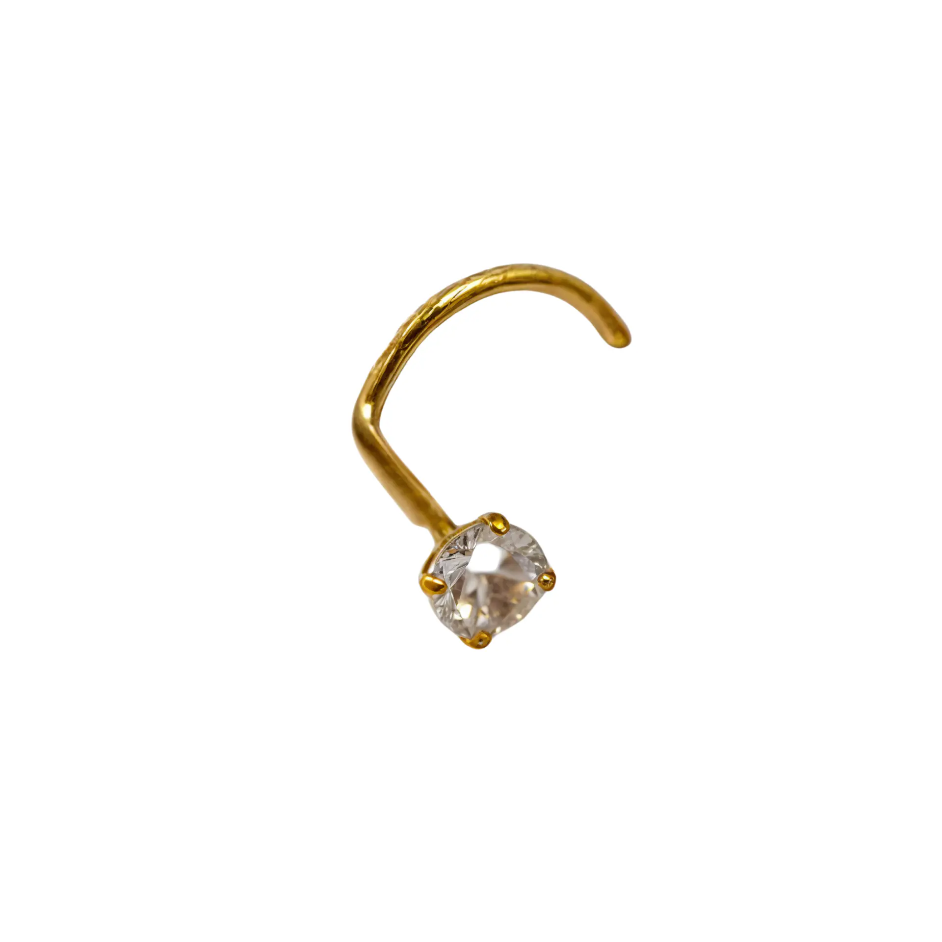 Piercing tipo S nostril 3mm titanio ASTM F136 chapado en oro 18k 5
